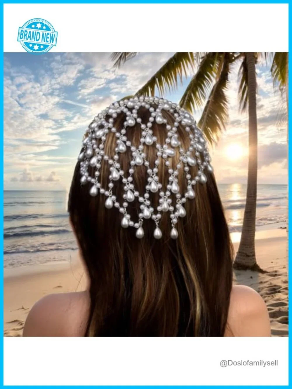 Silver Pearl Fairy Headpiece - Flapper 1920s Head Chain Hair Accessory for Women